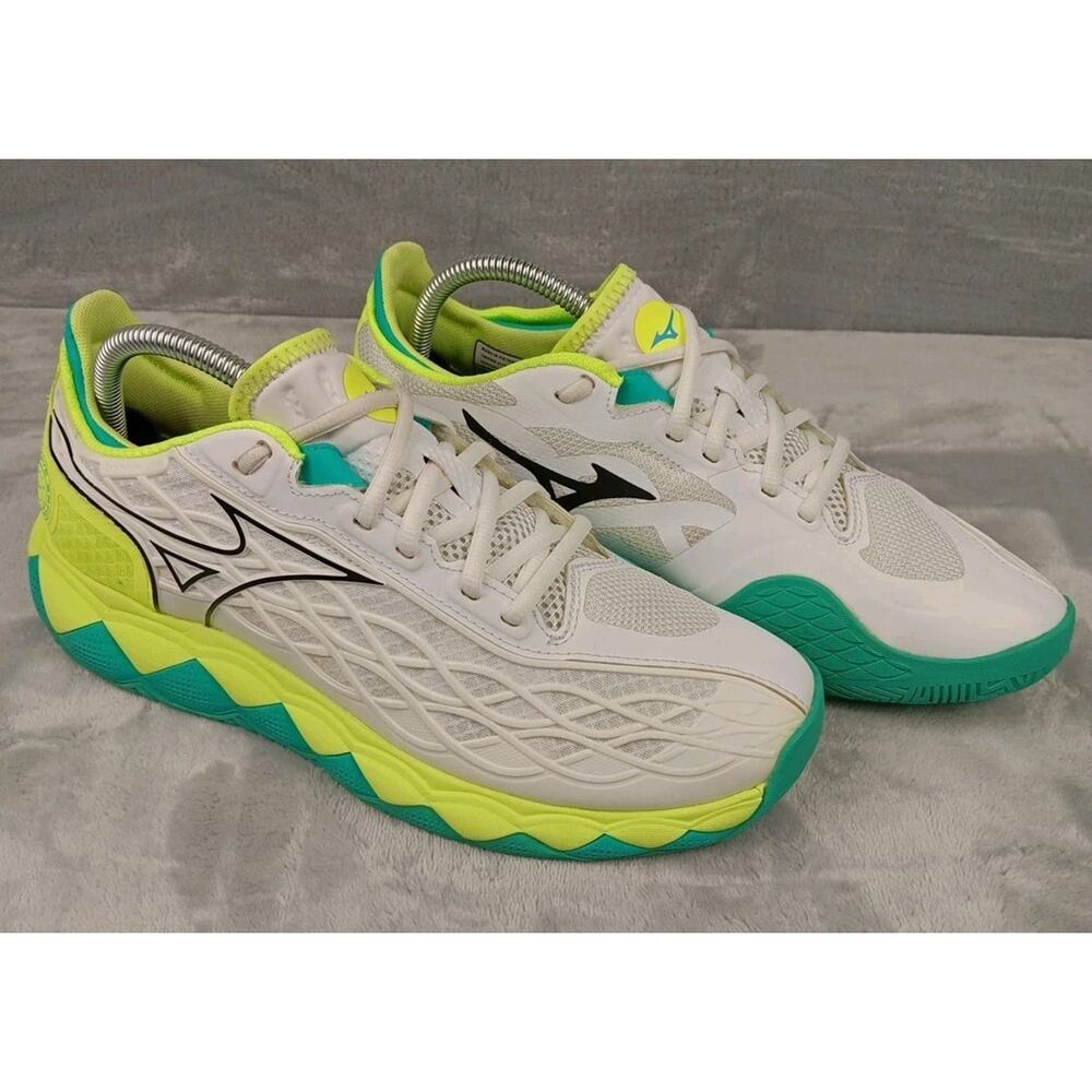 Mizuno Wave Enforce Tour AC Women’s 9.5 Tennis Shoes White Lime Court